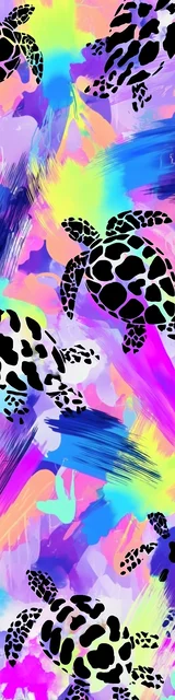 Free turtle bookmark featuring neon colorful turtles